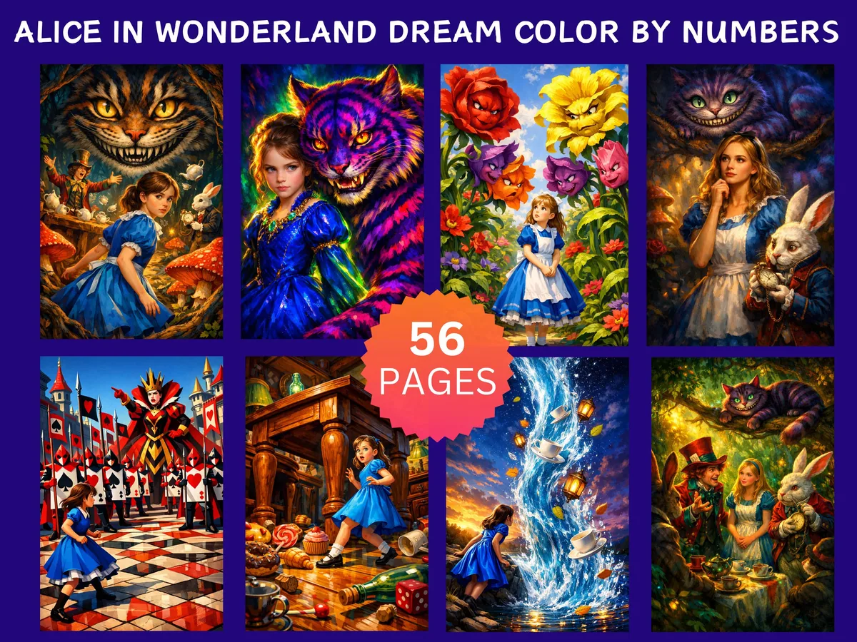 Alice in Wonderland Dream Color by Number