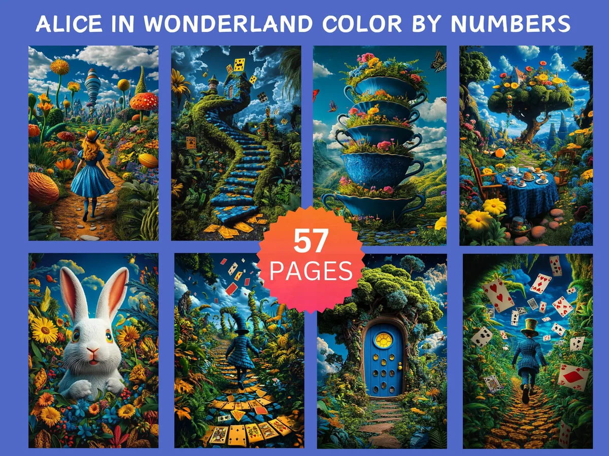 Alice in Wonderland Fantasies Color by Number
