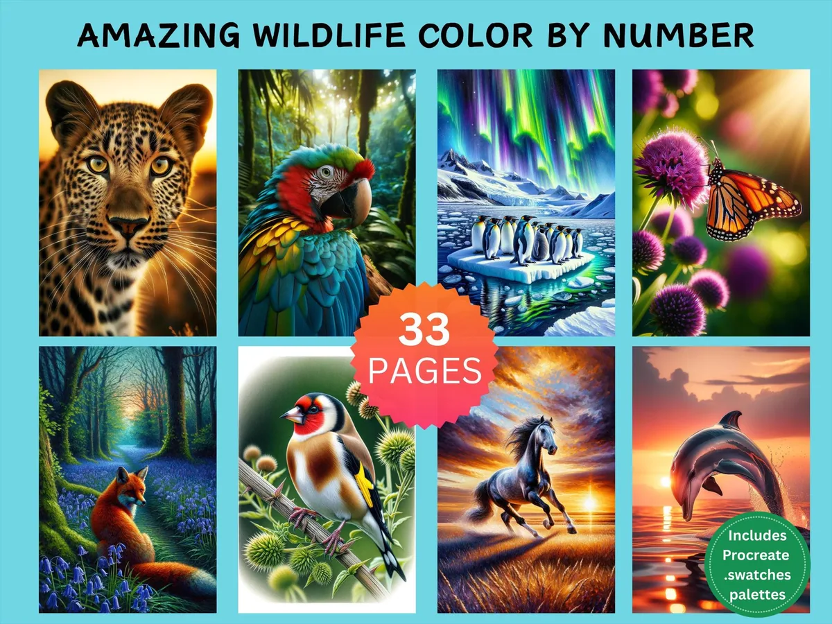 Amazing Wildlife Color by Number