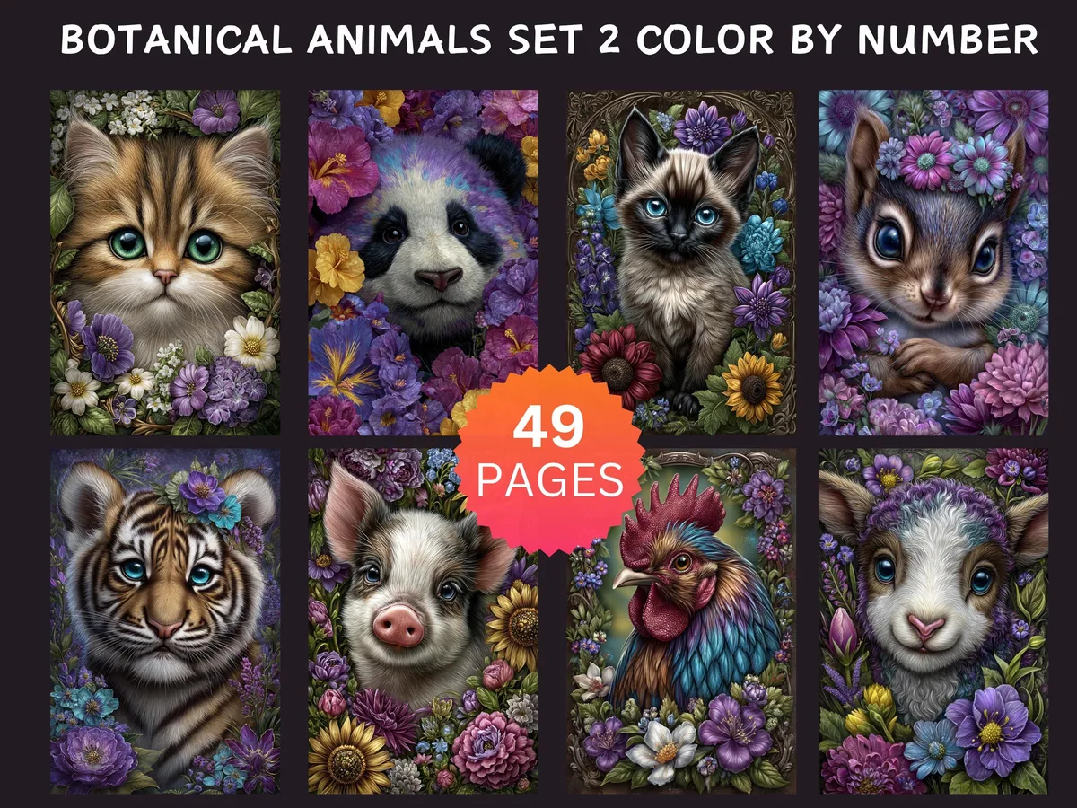Botanical Animals 2 Color by Number