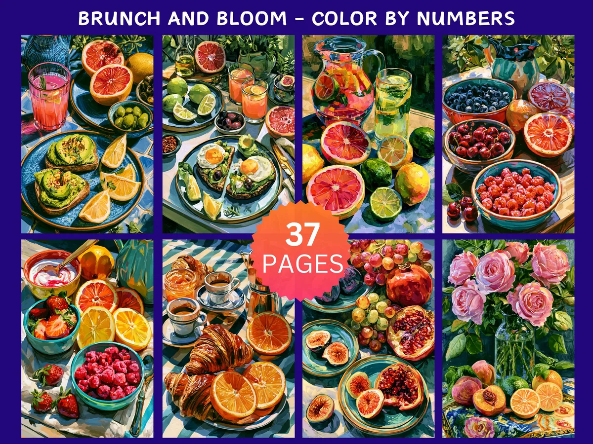 Brunch and Bloom Color by Number