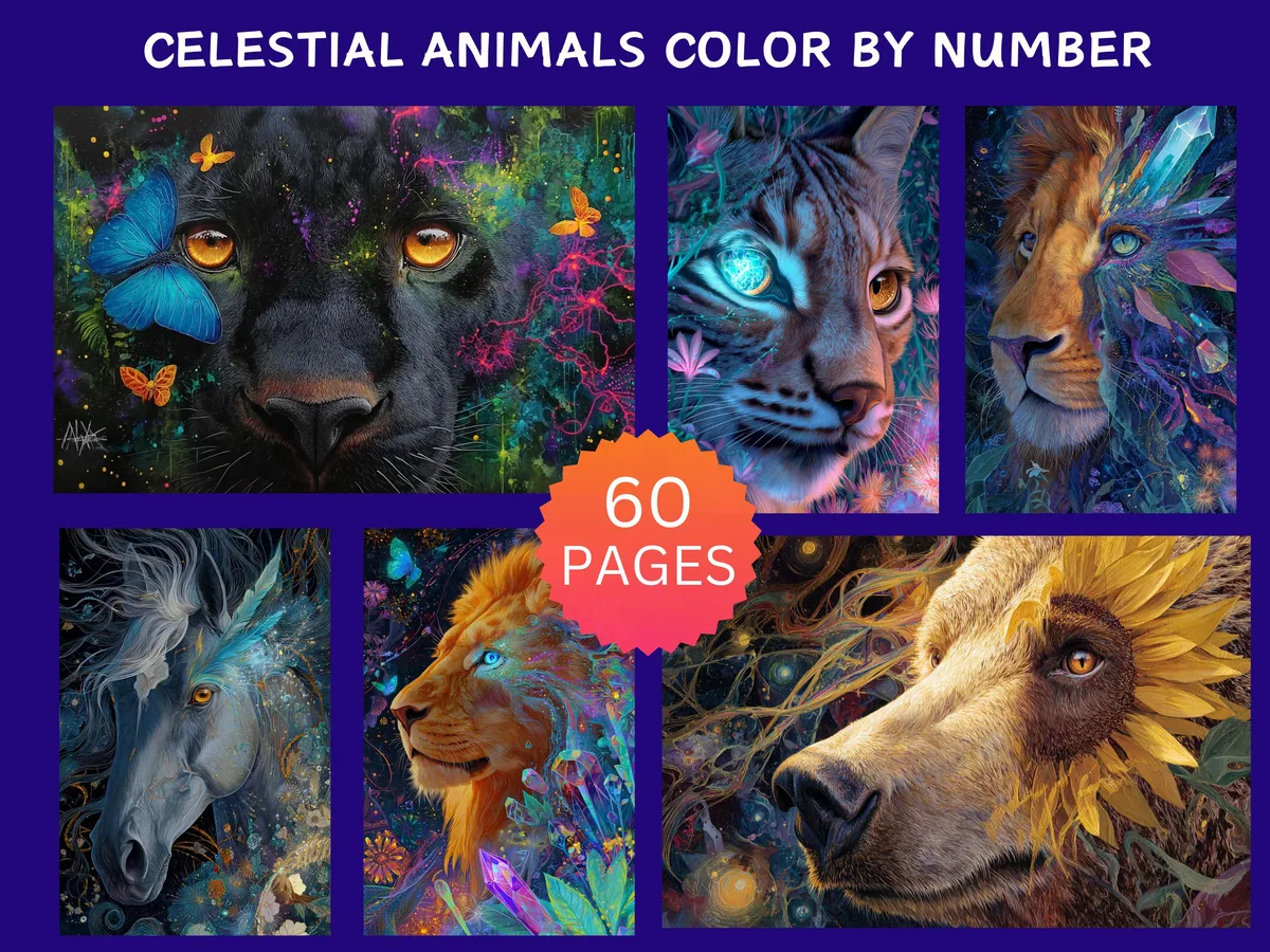 Celestial Animals Color by Number