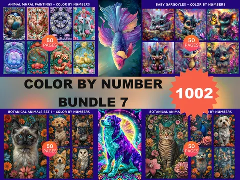 Color by Number Megabundle 7 color by number pages