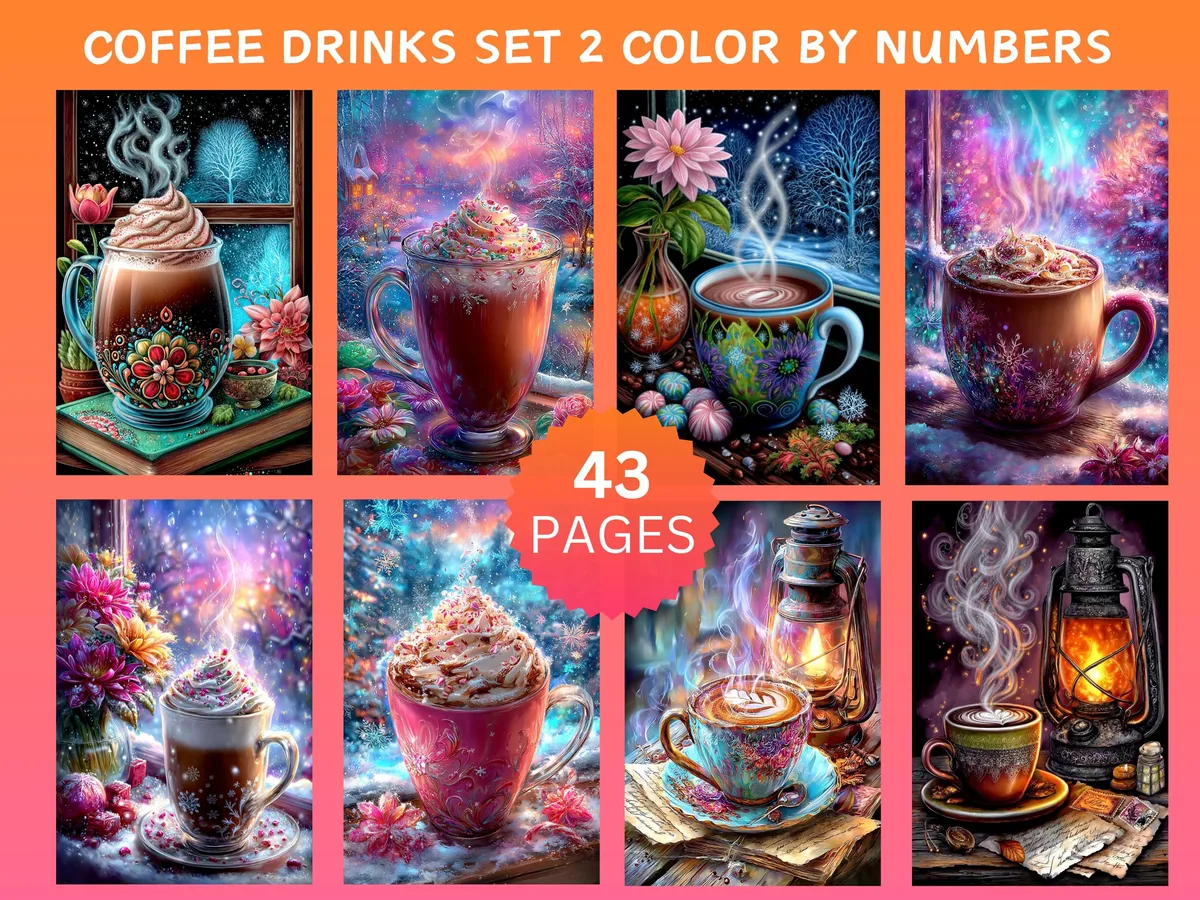 Delicious Coffee Set 2 Color by Number