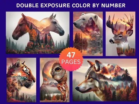 Double Exposure color by number pages