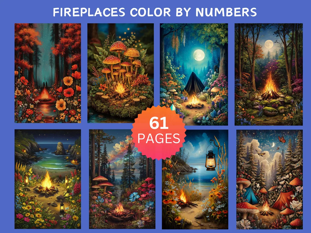 Fireplaces Color by Number