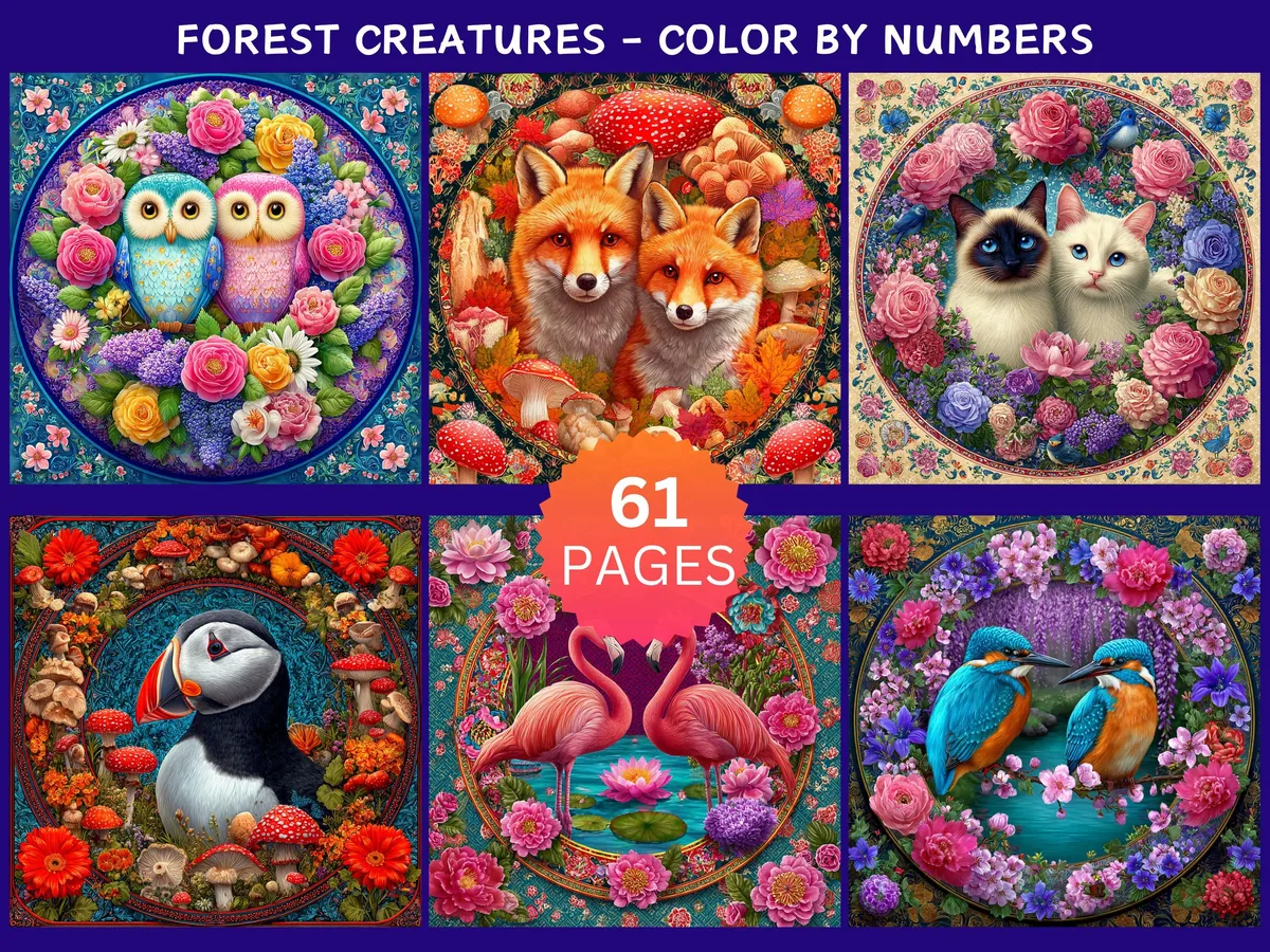 Forest Creatures Color by Number