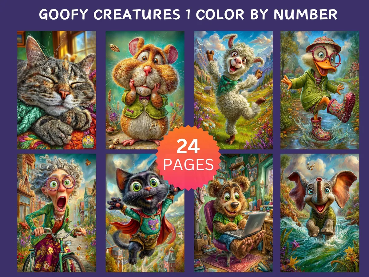 Goofy Creatures Set 1 Color by Number