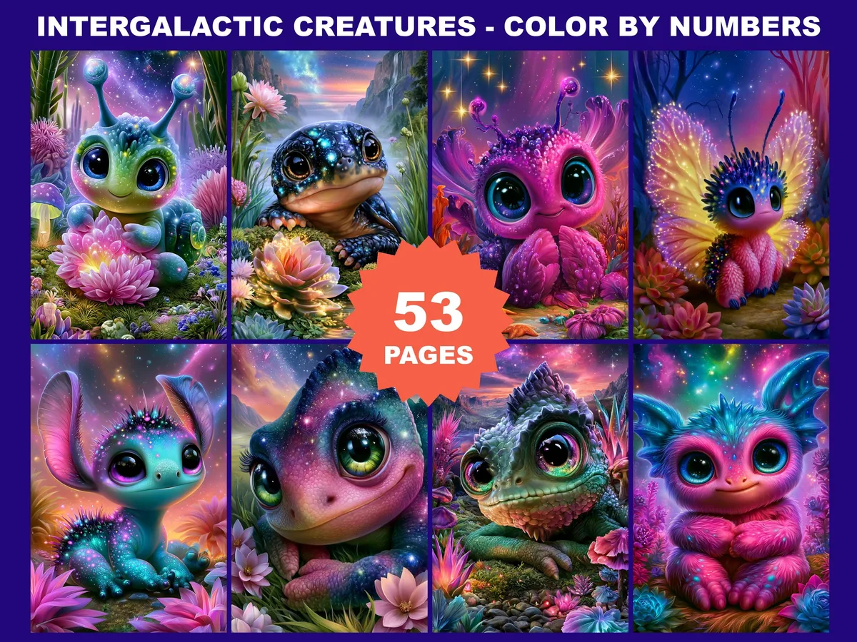 Intergalactic Creatures Color by Number