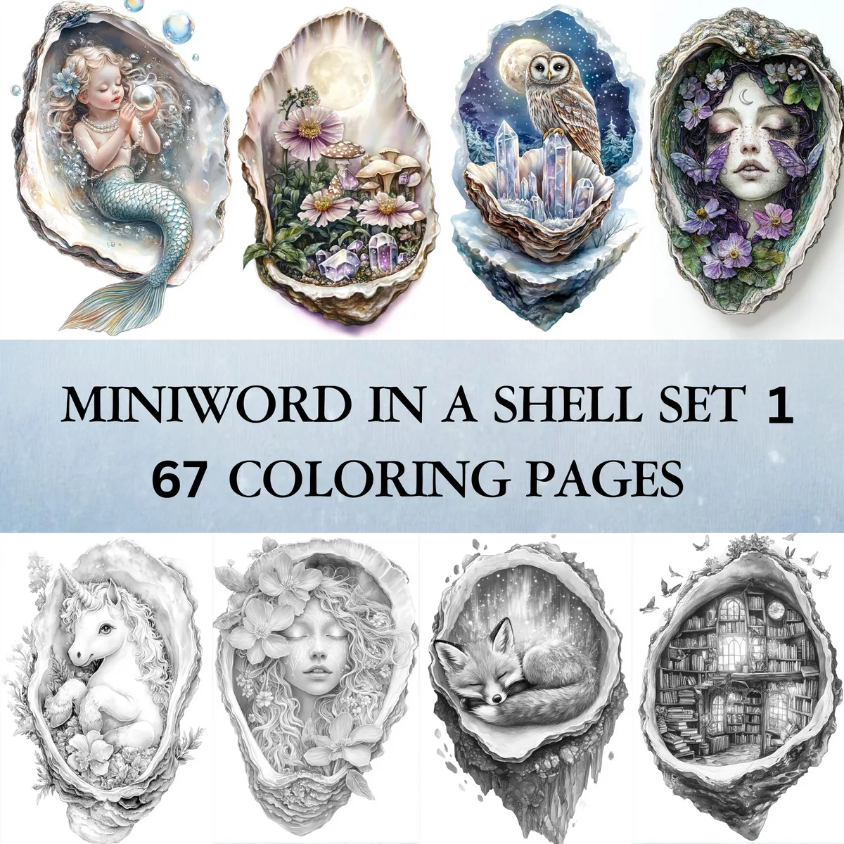 Miniworld in an Oyster Grayscale Coloring Pages