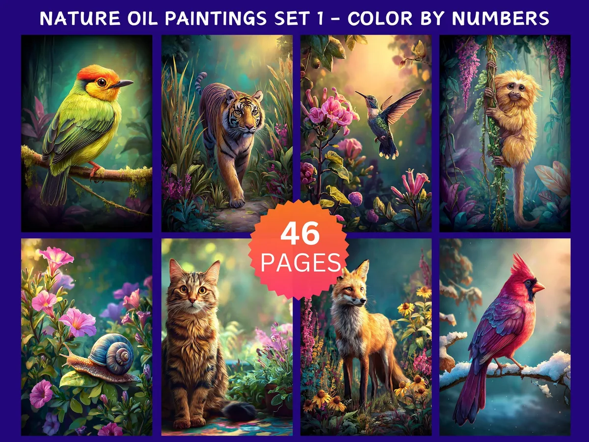 Nature Oil Paintings Set 1 Color by Number