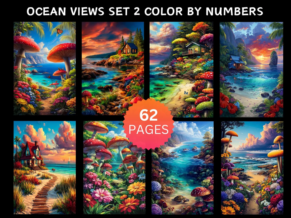 Ocean Views Set 2 Color by Number