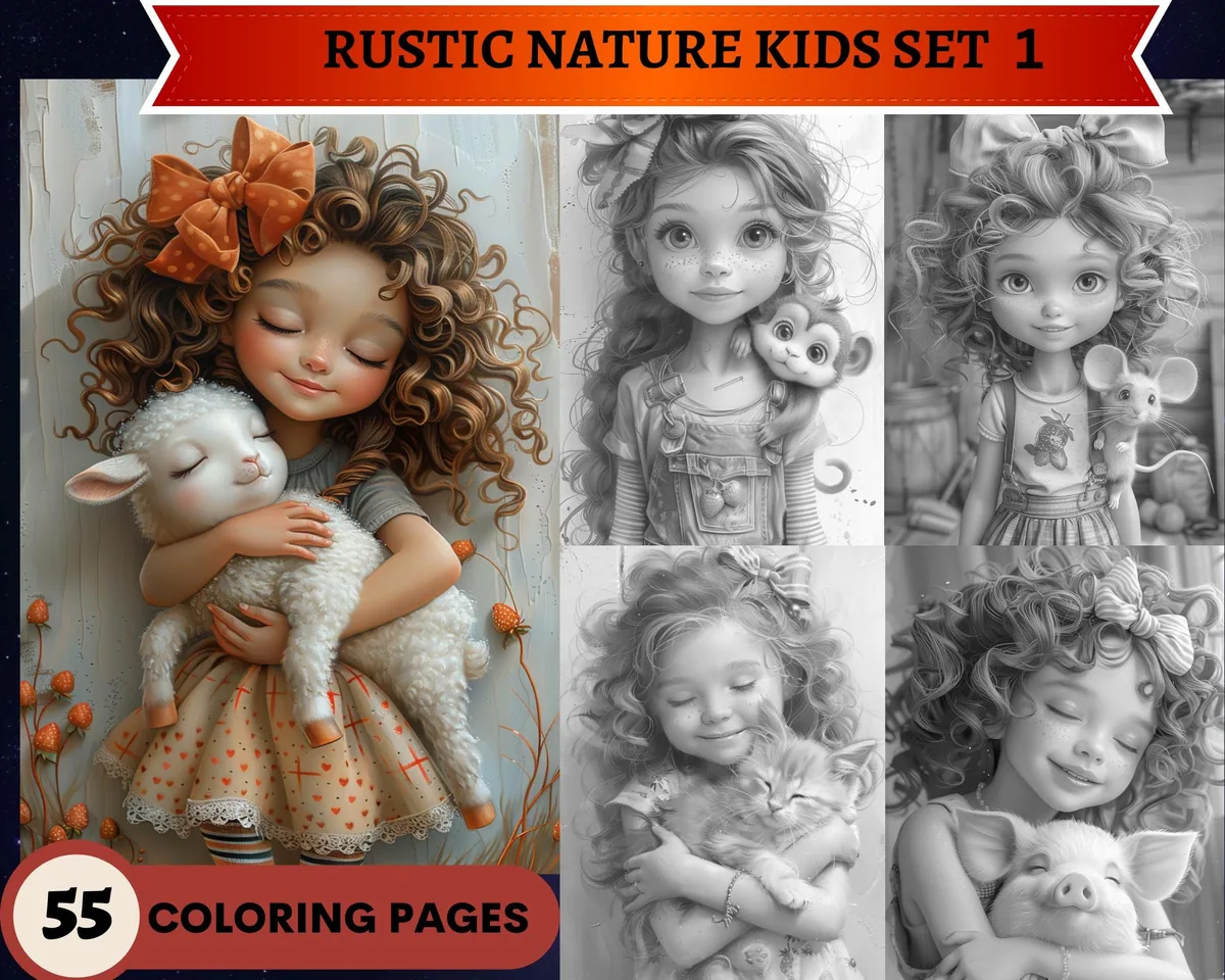 Rustic Nature Grayscale Coloring Pages