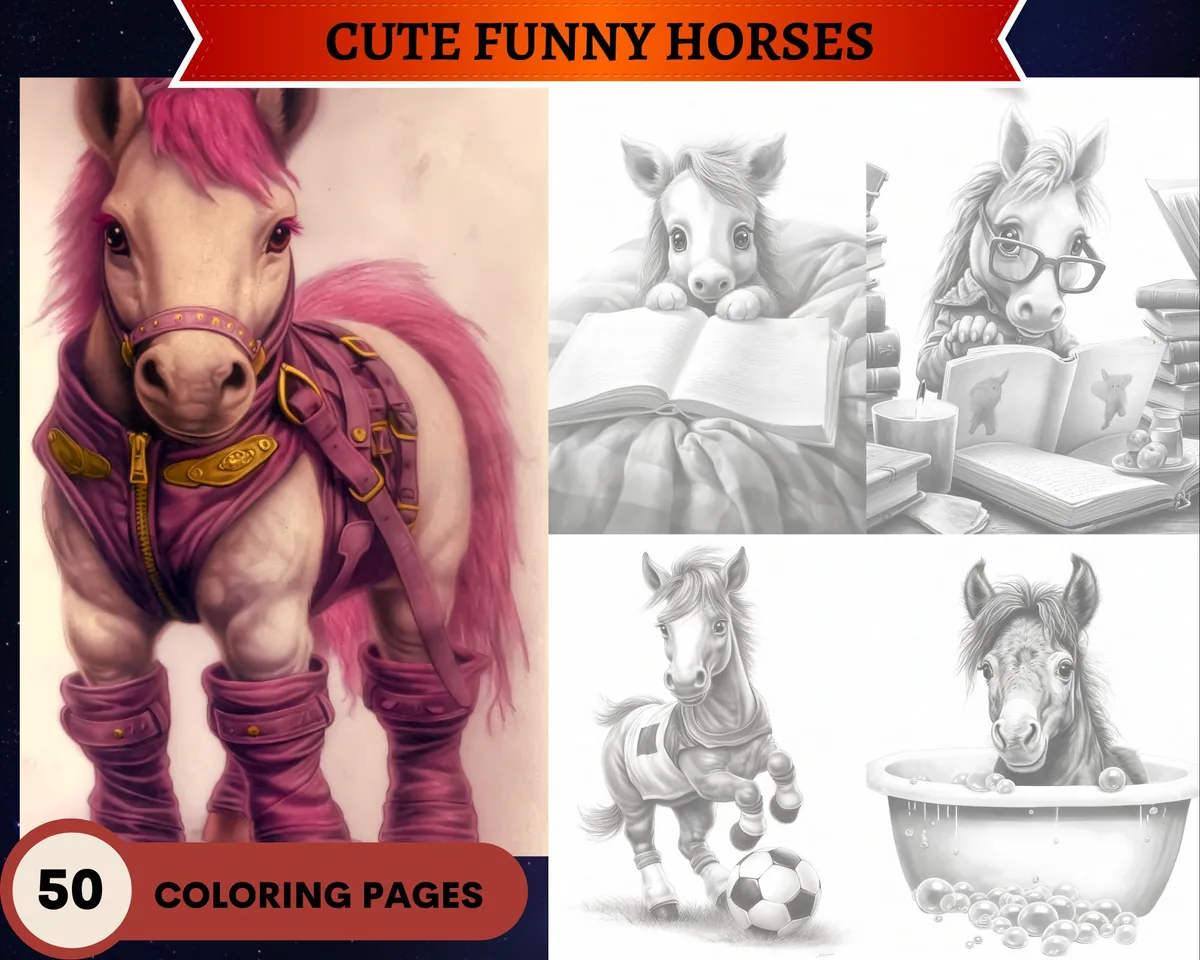 Secret Life of Sparklehooves Grayscale Coloring Pages