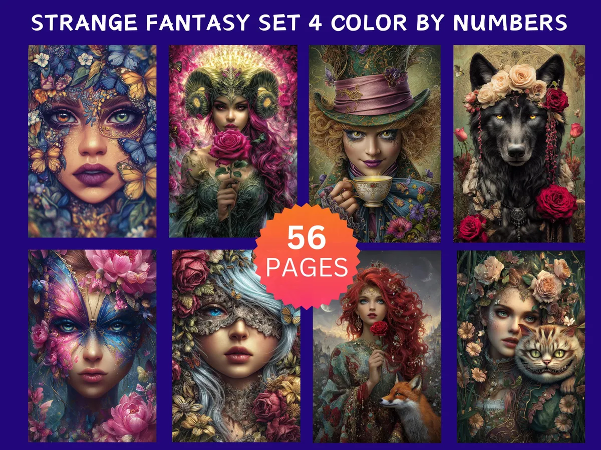 Strange Fantasy Set 4 Color by Number