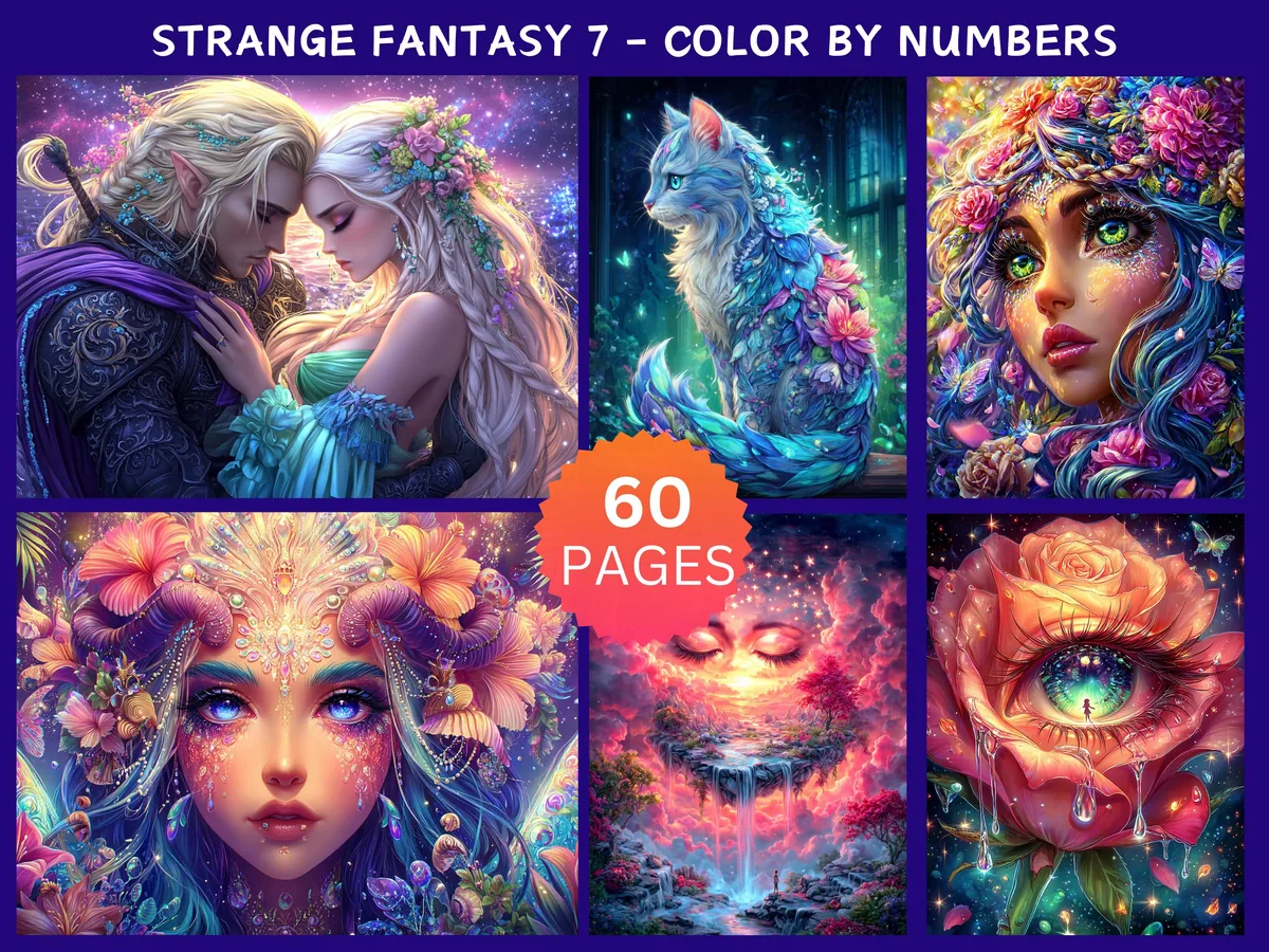 Strange Fantasy Set 7 Color by Number