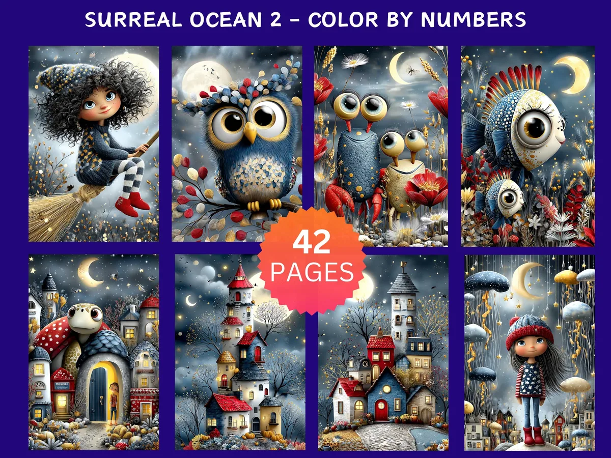 Surreal Ocean Set 2 Color by Number