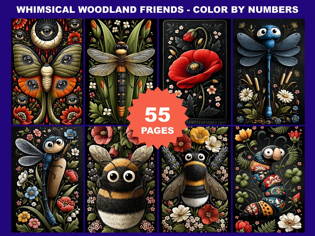 Whimsical Woodland Friends Color by Number